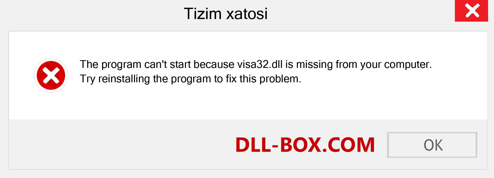 visa32.dll fayli yo'qolganmi?. Windows 7, 8, 10 uchun yuklab olish - Windowsda visa32 dll etishmayotgan xatoni tuzating, rasmlar, rasmlar